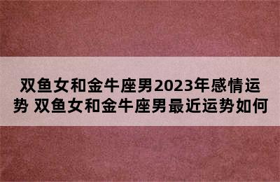 双鱼女和金牛座男2023年感情运势 双鱼女和金牛座男最近运势如何